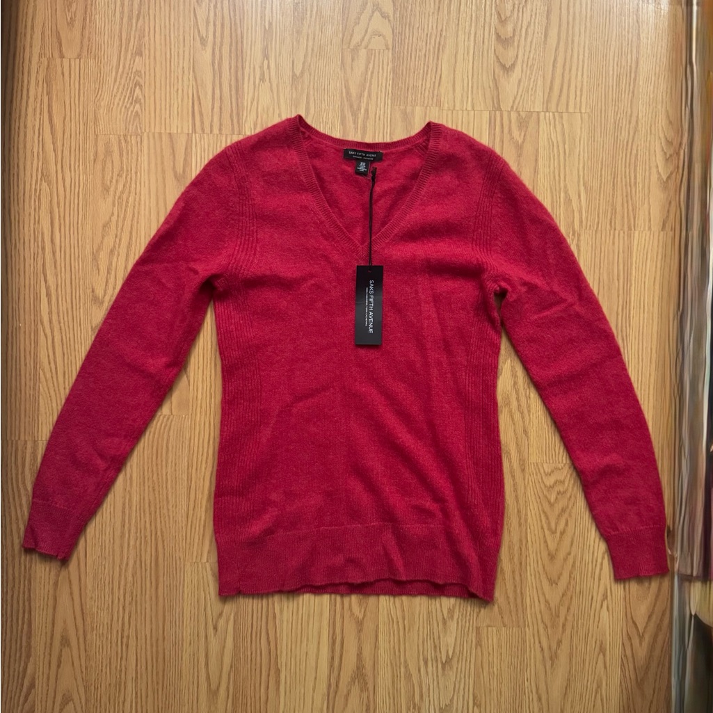 Saks Fifth Avenue Collection Dark Pink Cashmere Sweater